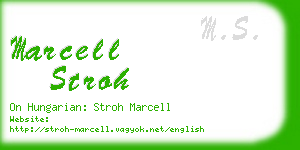 marcell stroh business card